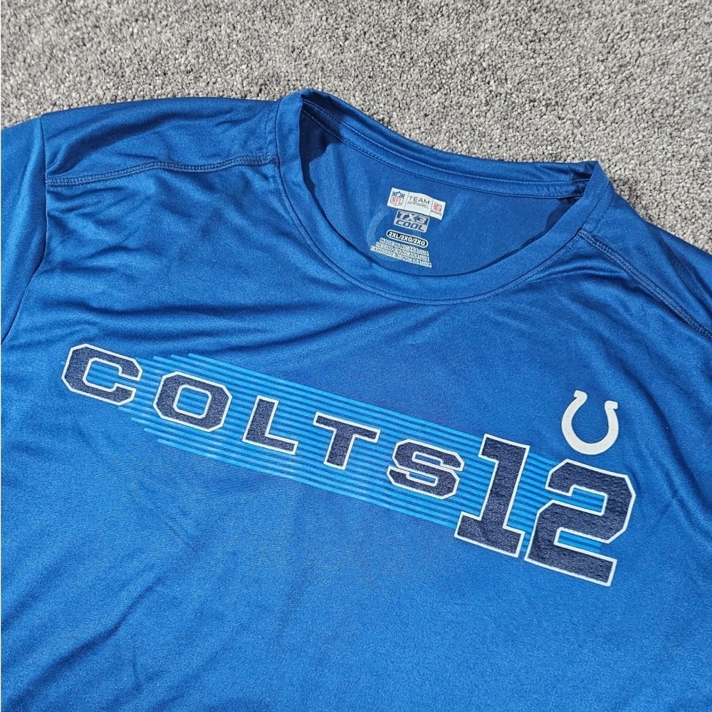 NFL Team Apparel TX3 Indianapolis Colts T-Shirt Mens XXL‎ Blue Andrew Luck12 NWT